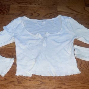 White Colsie Button long Sleeve